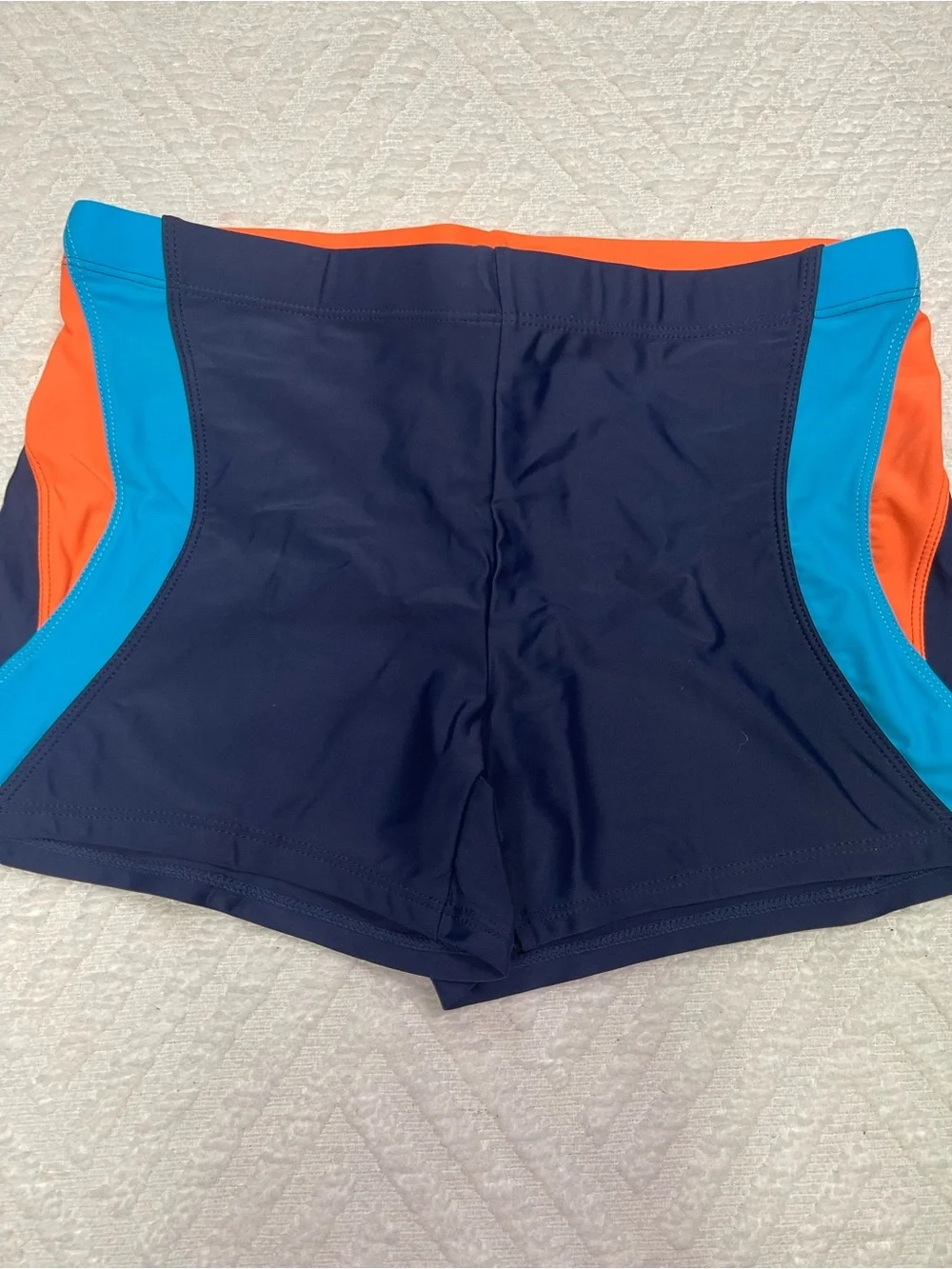 Arcweg Men's Colorblock Swim Shorts Blue and Orange Size Small